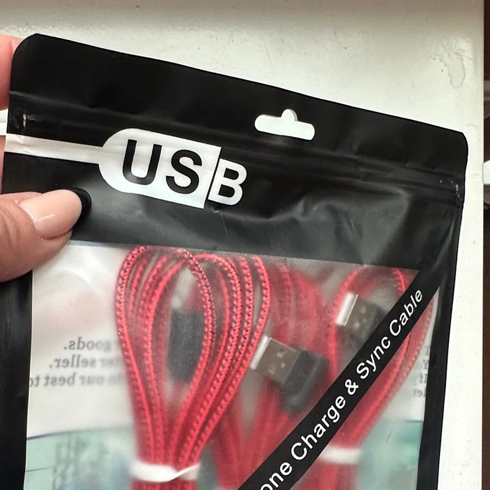 USB Red Mobile Phone Charge & Sync Cable